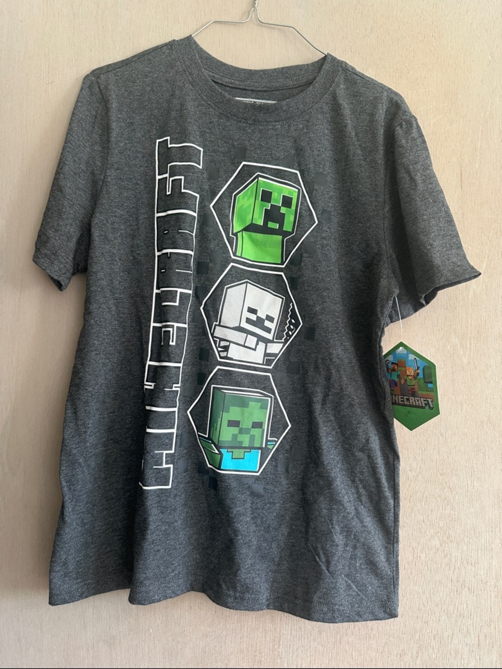 Minecraft Kids' Dark Gray Short-Sleeve Graphic Tee